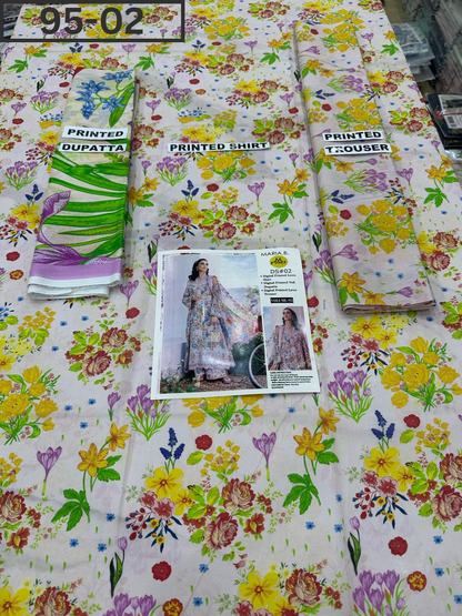 VOL 95 | DS 02 | DIGITAL PRINTED LAWN 3PC LAWN DUPATTA