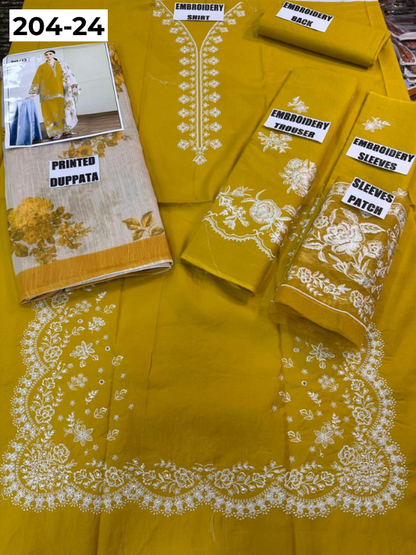 Vol 204 | DS 24 | LAWN EMBROIDERED THREE PIECE COLLECTION