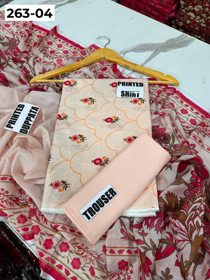 VOL 263 | DS 04 | RIWAYAT By SHANAYA | DIGITAL PRINTED 3PC LAWN SHIRT, DYED TROUSER, PRINTED VOIL DUPATTA