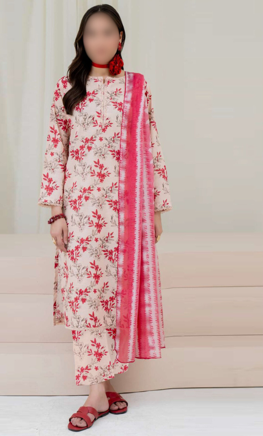 VOL 142 | DS 09 | DIGITAL PRINTED LAWN 3PC VOIL LAWN DUPATTA