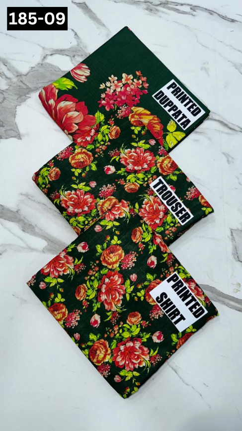 VOL 185 | DS 09 | DIGITAL PRINTED KHADDAR 3PC KHADDAR DUPATTA