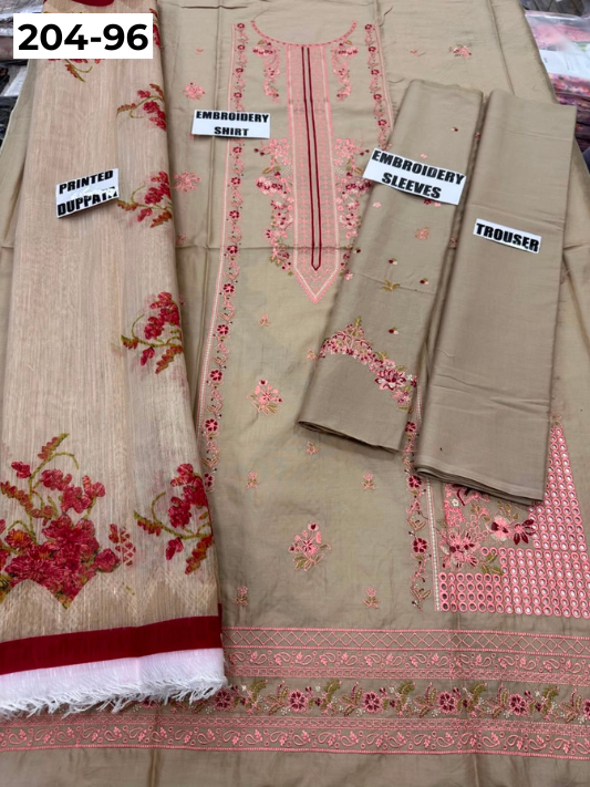 Vol 204 | DS 96 | LAWN EMBROIDERED THREE PIECE COLLECTION