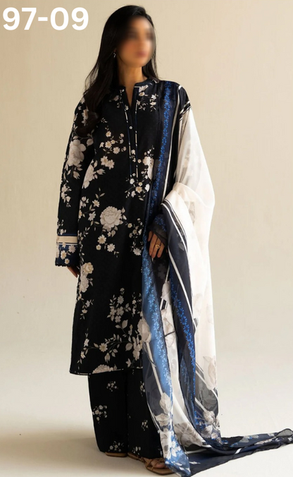 VOL 97 | DS 09 | DIGITAL PRINTED LAWN 3PC LAWN DUPATTA