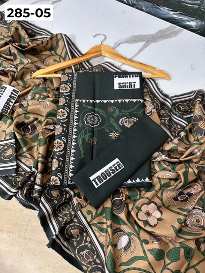 VOL 285 | DS 05 | NISHA BY SHANAYA | DIGITAL PRINTED 3PC STONE LINEN SHIRT, PRINTED TROUSER, PRINTED STONE LINEN DUPATTA
