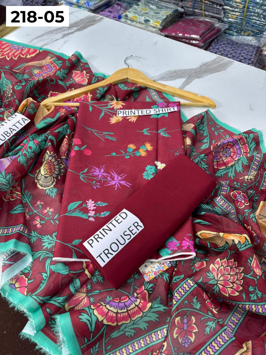 VOL 218 | DS 05 | Madham By Lala | LAWN DIGITAL PRINTED LAWN SHIRT PLAIN TROUSER VOIL LAWN DUPATTA