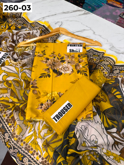 VOL 260 | DS 03 | Madham By Lala | DIGITAL PRINTED LAWN THREE PIECES