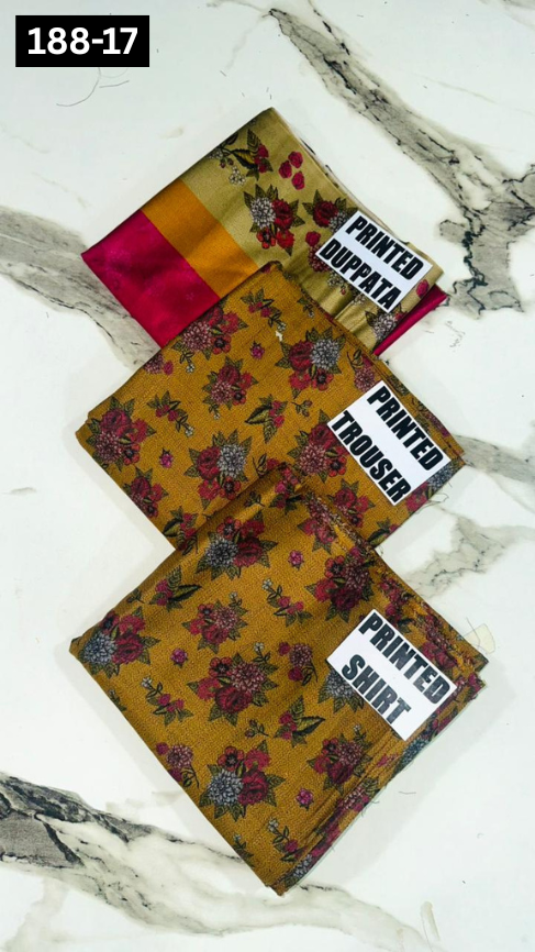 VOL 188 | DS 17 | DIGITAL PRINTED DHANAK 3PC DHANAK DUPATTA