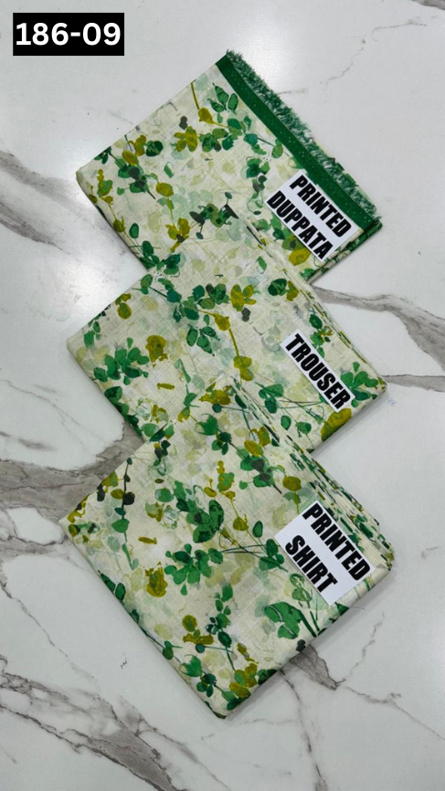 VOL 186 | DS 09 | DIGITAL PRINTED KHADDAR 3PC KHADDAR DUPATTA