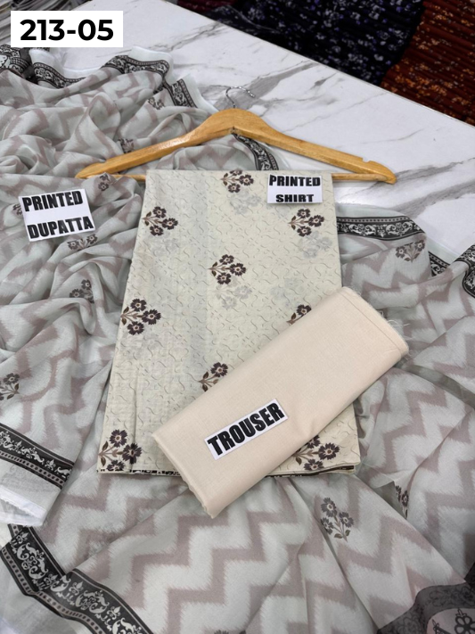 VOL 213 | DS 05 | SHANAYA LAWN DIGITAL PRINTED LAWN SHIRT PLAIN TROUSER VOIL LAWN DUPATTA
