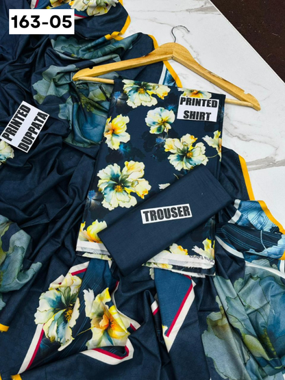 VOL 163 | DS 05 | DIGITAL PRINTED LINEN 3PC LINEN DUPATTA