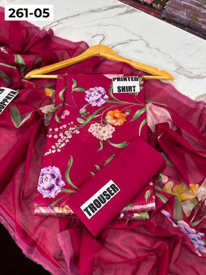 VOL 261 | DS 05 | m basics By Maria-B | DIGITAL PRINTED LAWN THREE PIECES