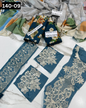 VOL 140 | DS 09 | DIGITAL PRINTED BANADORA LAWN 3PC | VOIL LAWN DUPATTA | EMBROIDERED ORAGANZA PATCHES
