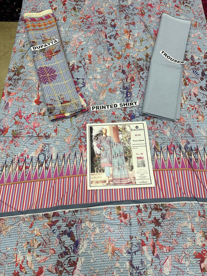 VOL 08 | DS 09 | DIGITAL PRINTED BANA DORIYA  LAWN 3PC