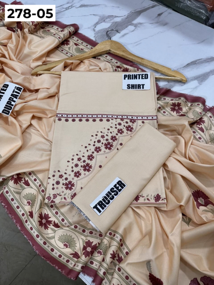 VOL 278 | DS 05 | MANNAT BY SHANAYA | DIGITAL PRINTED 3PC STONE VISCOSE SHIRT, PRINTED TROUSER, PRINTED STONE VISCOSE DUPATTA