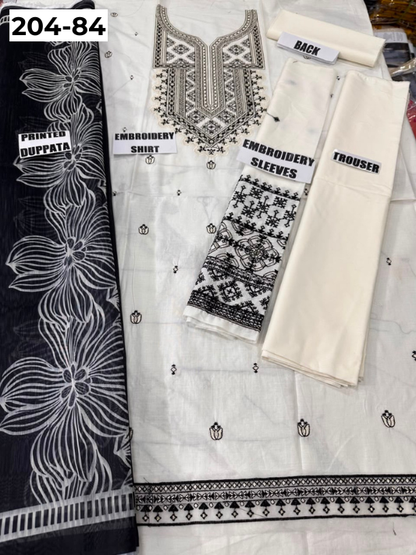 Vol 204 | DS 84 | LAWN EMBROIDERED THREE PIECE COLLECTION