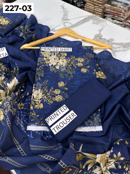 VOL 227 | DS 03 | DIGITAL PRINTED LAWN 3PC PRINTED LAWN SHIRT PLAIN TROUSER PRINTED LAWN DUPATTA