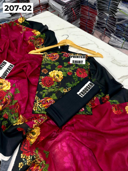 VOL 207 | DS 02 | DIGITAL PRINTED LAWN 3PC LAWN DUPATTA