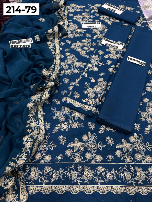 VOL 214 | DS 79 | LAWN LUXURY EMBROIDERED 3PC