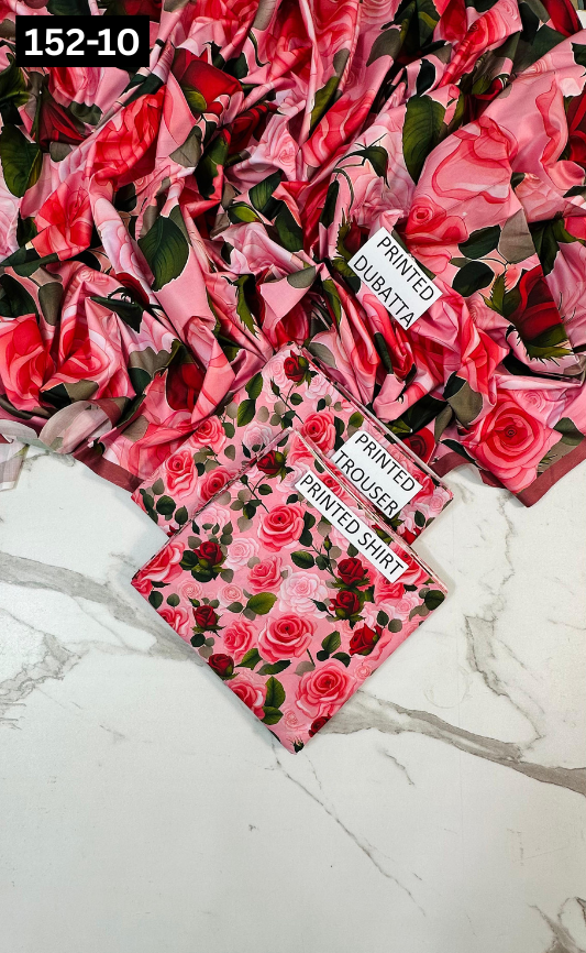 VOL 152 | DS 10 | DIGITAL PRINTED LINEN 3PC LINEN DUPATTA