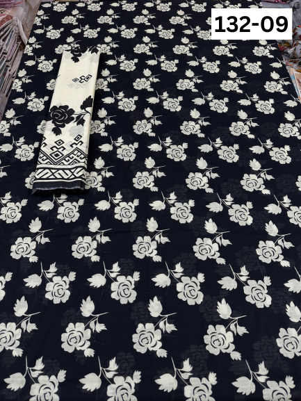 VOL 132 | DS 09 | DIGITAL PRINTED BANADORA LAWN 3PC VOIL LAWN DUPATTA