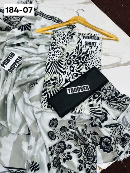 VOL 184 | DS 07 | DIGITAL PRINTED BANADORA LINEN 3PC LINEN DUPATTA