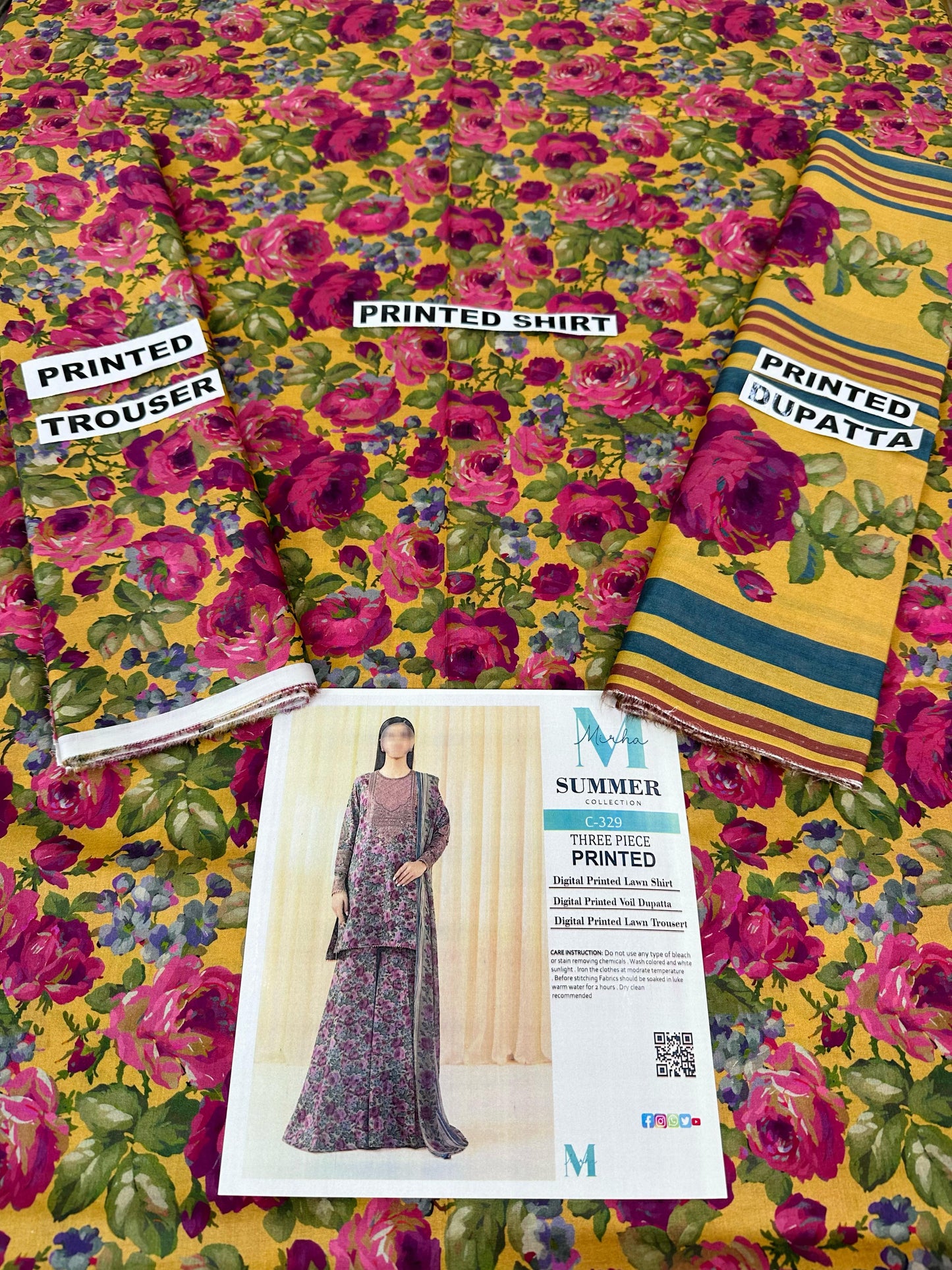 MIRHA | DS C329 | DIGITAL PRINTED LAWN 3PC
