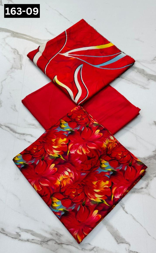 VOL 163 | DS 09 | DIGITAL PRINTED LINEN 3PC LINEN DUPATTA
