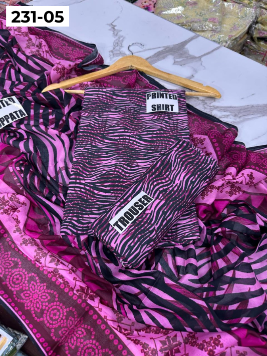 VOL 231 | DS 05 | Baroque LAWN |  DIGITAL PRINTED LAWN THREE PIECES BANADORA LAWN SHIRT VOIL LAWN DUPATTA