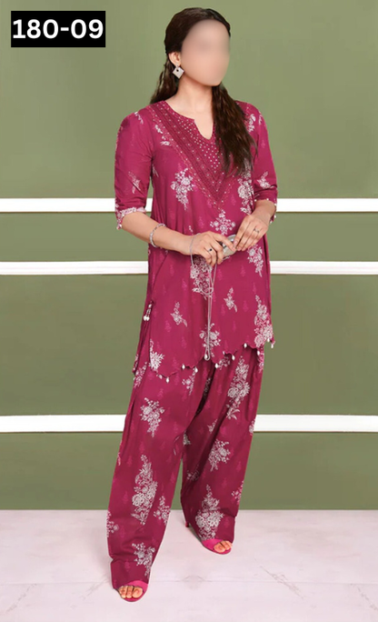 VOL 180 | DS 09 | DIGITAL PRINTED KHADDAR 3PC | EMBROIDERED PATCHES | KHADDAR DUPATTA