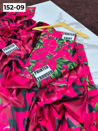 VOL 152 | DS 09 | DIGITAL PRINTED LINEN 3PC LINEN DUPATTA