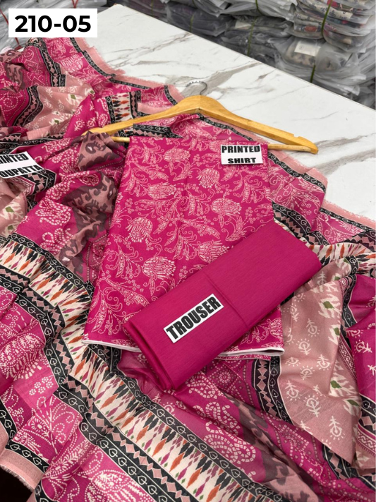 SAPPHIRE LAWN 3PC VOL 210 | DS 05 | DIGITAL PRINTED LAWN SHIRT VOIL LAWN DUPATTA DYED TROUSER