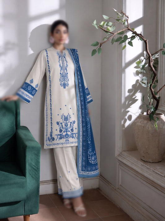 VOL 292 | 05 | AEENA BY SHANAYA | DIGITAL PRINTED 3PC CORDUROY KHADDAR SUIT | PRINTED SHIRT, TROUSER & DUPATTA