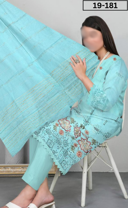 VOL 19 | DS 181 | LAWN EMROIDERED 3PC