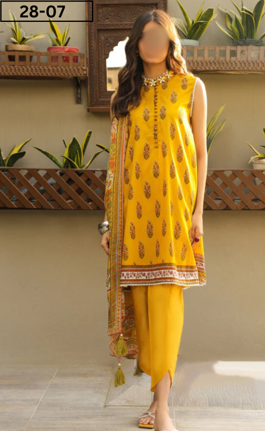 VOL 28 | DS 07 | DIGITAL PRINTED BANA DORA LAWN 3PC