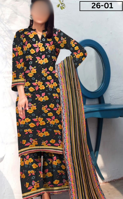 VOL 26 | DS 01 | DIGITAL PRINTED LAWN 3PC