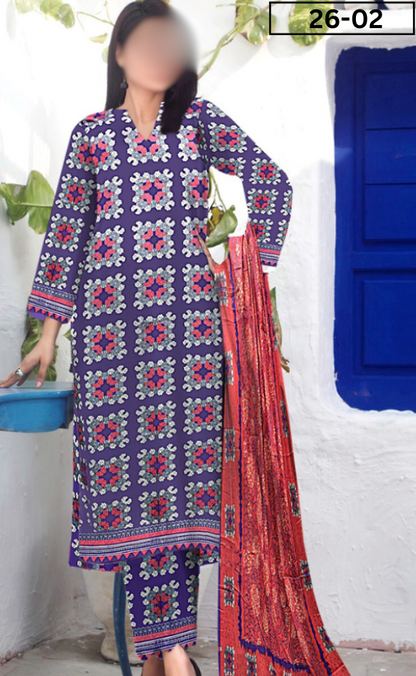VOL 26 | DS 02 | DIGITAL PRINTED LAWN 3PC
