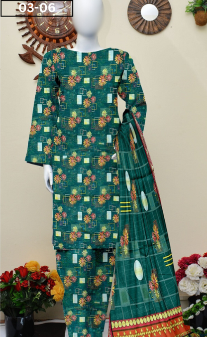 VOL 03 | DS 06 | ZARI LAWN DIGITAL PRINTED 3PC