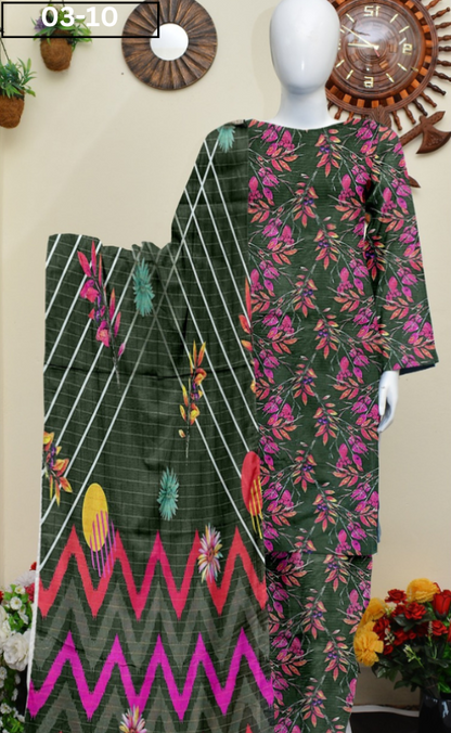 VOL 03 | DS 10 | ZARI LAWN DIGITAL PRINTED 3PC