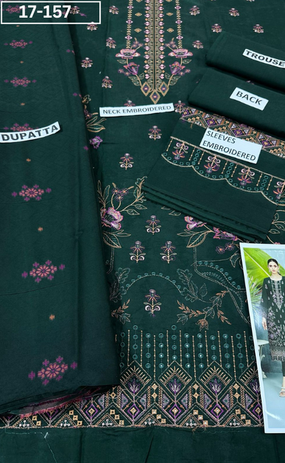 VOL 17 | DS 157 | EMBROIDERED LAWN  3PC