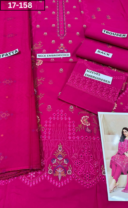 VOL 17 | DS 158 | EMBROIDERED LAWN  3PC