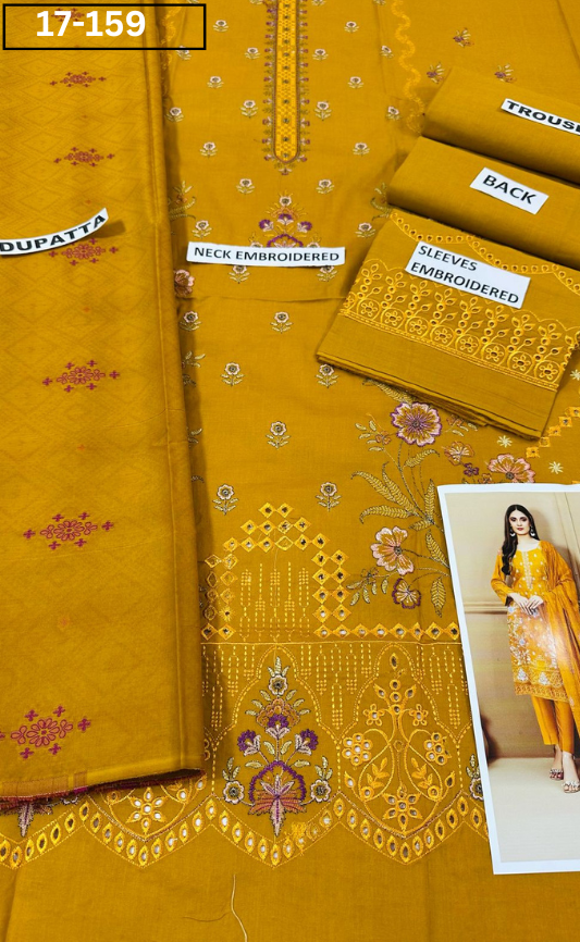 VOL 17 | DS 159 | EMBROIDERED LAWN  3PC