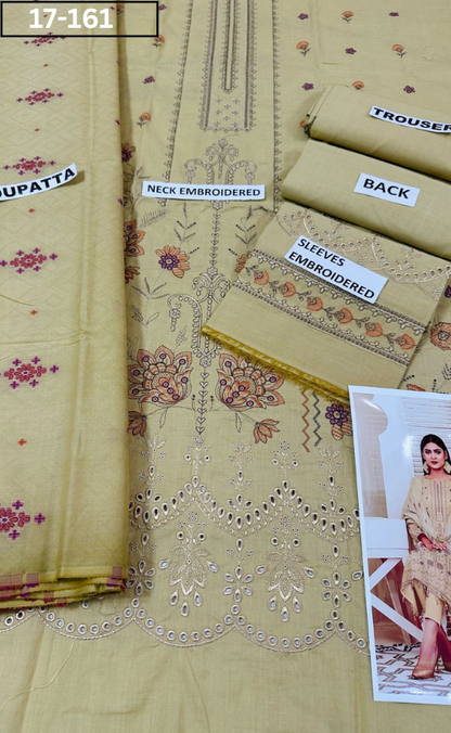 VOL 17 | DS 161 | EMBROIDERED LAWN  3PC
