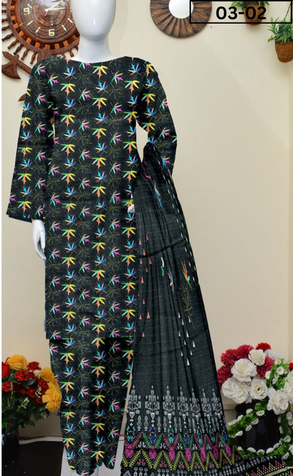 VOL 03 | DS 02 | ZARI LAWN DIGITAL PRINTED 3PC