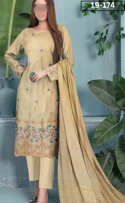 VOL 19 | DS 174 | LAWN EMROIDERED 3PC