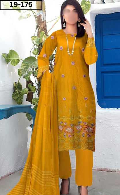 VOL 19 | DS 175 | LAWN EMROIDERED 3PC