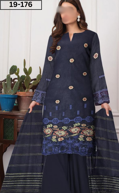 VOL 19 | DS 176 | LAWN EMROIDERED 3PC