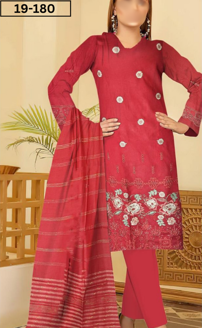 VOL 19 | DS 180 | LAWN EMROIDERED 3PC