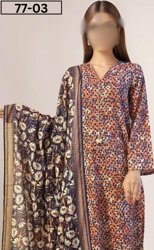 VOL 77 | DS 03 | BANA DORA PRINTED LAWN 3PC