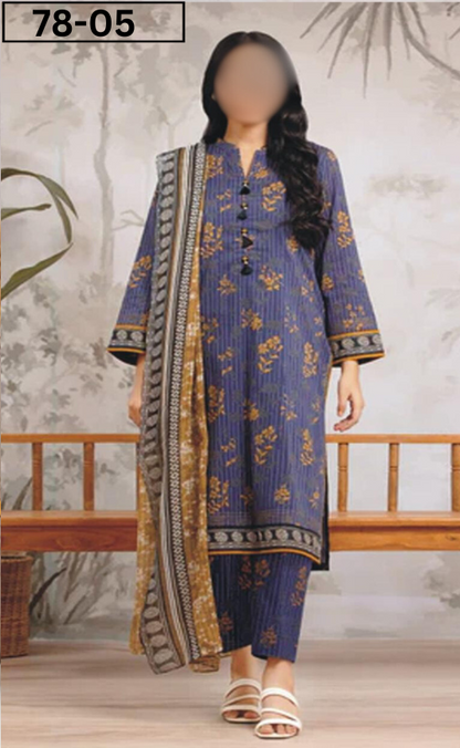 VOL 78 | DS 05 | BANA DORA PRINTED LAWN 3PC