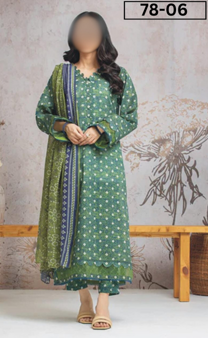 VOL 78 | DS 06 | BANA DORA PRINTED LAWN 3PC